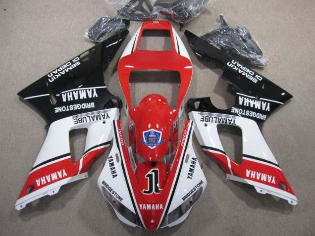 1998-1999 Red White Black 50 Yamaha YZF R1 Motorcycle Fairings 1998-1999 Red White Black 50 Yamaha YZF R1 Motorcycle Fairings