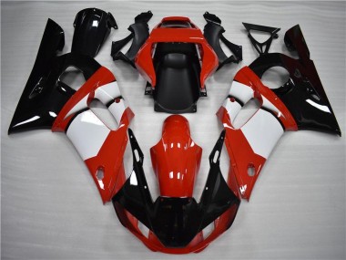 1998-2002 Black White Yamaha YZF R6 Motorcycle Fairings