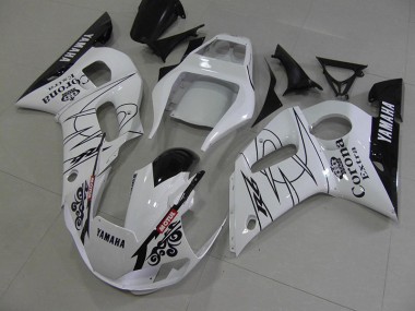1998-2002 White Black Corona Yamaha YZF R6 Motorcycle Fairings