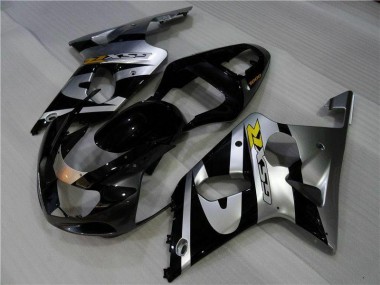 2000-2002 Silver Black Suzuki GSXR 1000 Motorcycle Fairings
