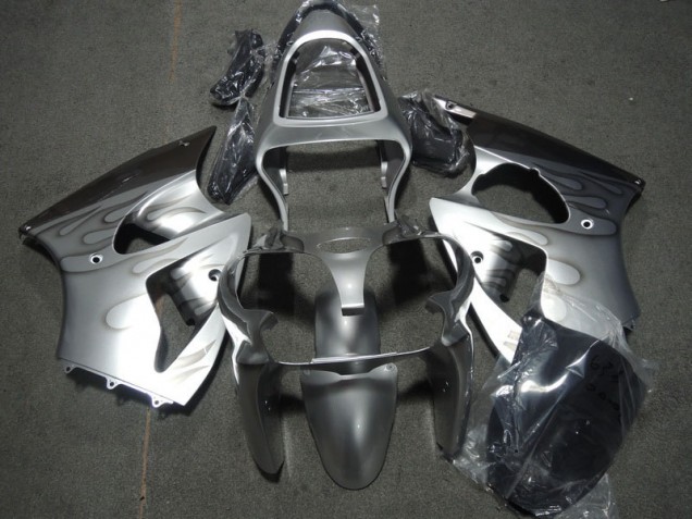 2000-2002 Silver Flame Kawasaki Ninja ZX6R Motorcycle Fairings 2000-2002 Silver Flame Kawasaki Ninja ZX6R Motorcycle Fairings