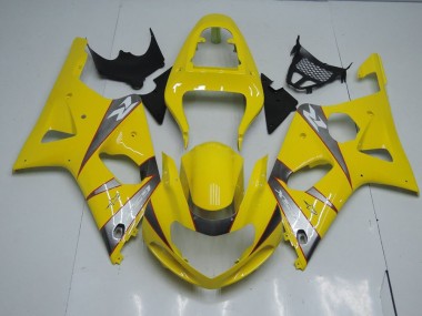 2000-2002 Yellow and Grey Suzuki GSXR 1000 Motorcycle Fairings