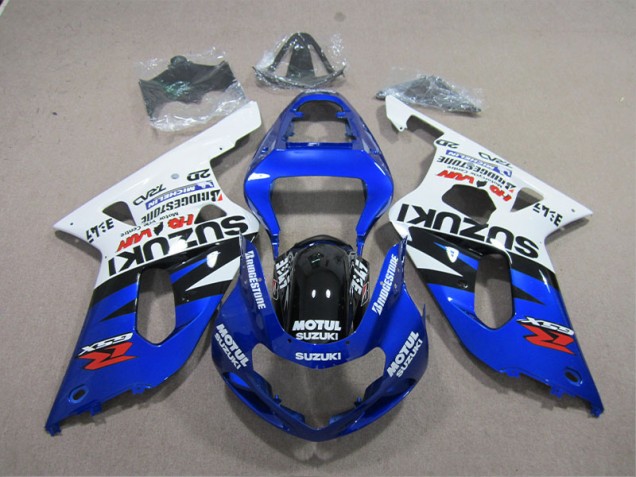 2001-2003 Blue White Motul Suzuki GSXR600 Motorcycle Fairings & Bodywork 2001-2003 Blue White Motul Suzuki GSXR600 Motorcycle Fairings & Bodywork