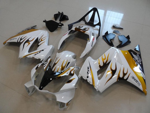 2002-2013 White Gold Black Flame Honda VFR800 Motorcycle Fairings 2002-2013 White Gold Black Flame Honda VFR800 Motorcycle Fairings