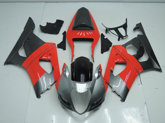 2003-2004 Red and Grey Suzuki GSXR 1000 Motorcycle Fairings 2003-2004 Red and Grey Suzuki GSXR 1000 Motorcycle Fairings