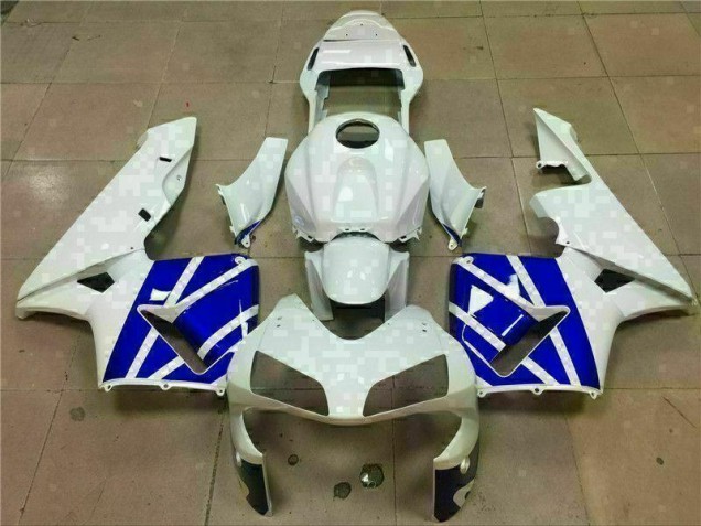 2003-2004 White Blue Honda CBR600RR Abs Complete Fairing Kit 2003-2004 White Blue Honda CBR600RR Abs Complete Fairing Kit
