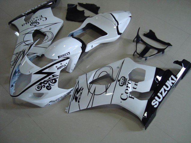 2003-2004 White Corona Suzuki GSXR 1000 Motorcycle Fairings 2003-2004 White Corona Suzuki GSXR 1000 Motorcycle Fairings