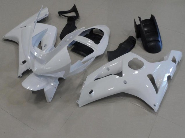 2003-2004 White Kawasaki Ninja ZX6R Motorcycle Fairings 2003-2004 White Kawasaki Ninja ZX6R Motorcycle Fairings