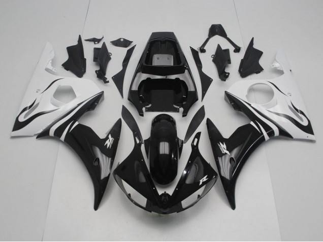 2003-2005 Black and White Yamaha YZF R6 Motorcycle Fairings 2003-2005 Black and White Yamaha YZF R6 Motorcycle Fairings