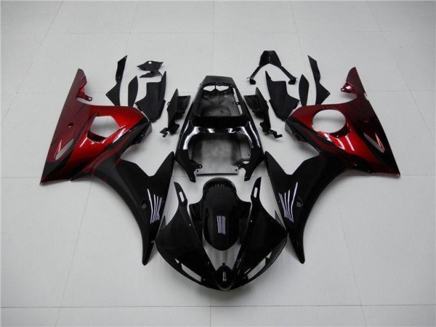 2003-2005 Black Red Yamaha YZF R6 Motorcycle Fairings 2003-2005 Black Red Yamaha YZF R6 Motorcycle Fairings