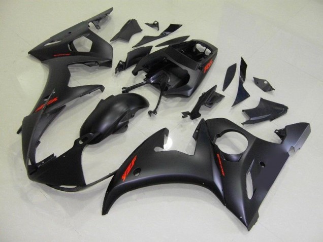 2003-2005 Matte Black Red Decals Yamaha YZF R6 Motorcycle Fairings 2003-2005 Matte Black Red Decals Yamaha YZF R6 Motorcycle Fairings