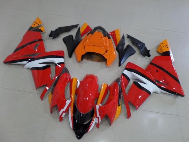 2003-2005 Orange Black and White Kawasaki Ninja ZX10R Motorcycle Fairings