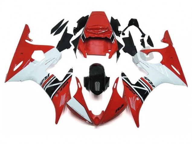 2003-2005 Red White Black Yamaha YZF R6 Motorcycle Fairings & Bodywork 2003-2005 Red White Black Yamaha YZF R6 Motorcycle Fairings & Bodywork