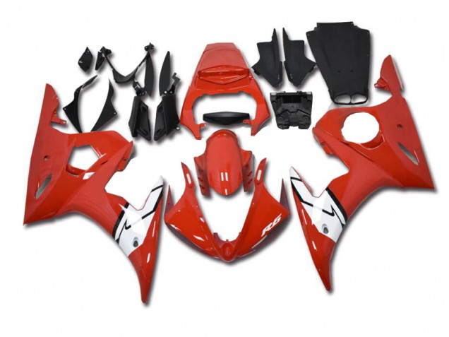 2003-2005 Red White Yamaha YZF R6 Motorcycle Fairings & Bodywork 2003-2005 Red White Yamaha YZF R6 Motorcycle Fairings & Bodywork
