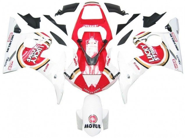 2003-2005 White Red Lucky Strike Yamaha YZF R6 Motorcycle Fairings 2003-2005 White Red Lucky Strike Yamaha YZF R6 Motorcycle Fairings