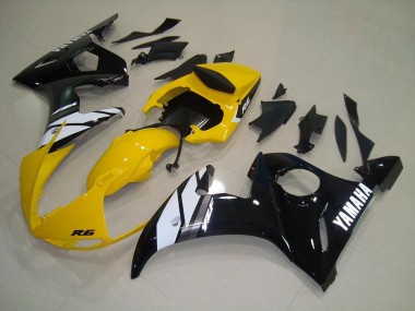 2003-2005 Yellow Black Yamaha YZF R6 Motorcycle Fairings