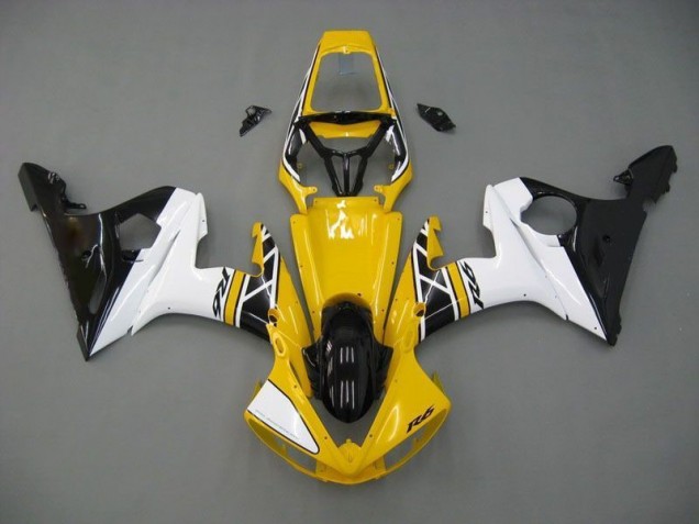 2003-2005 Yellow White Black Yamaha YZF R6 Motorcycle Fairings 2003-2005 Yellow White Black Yamaha YZF R6 Motorcycle Fairings