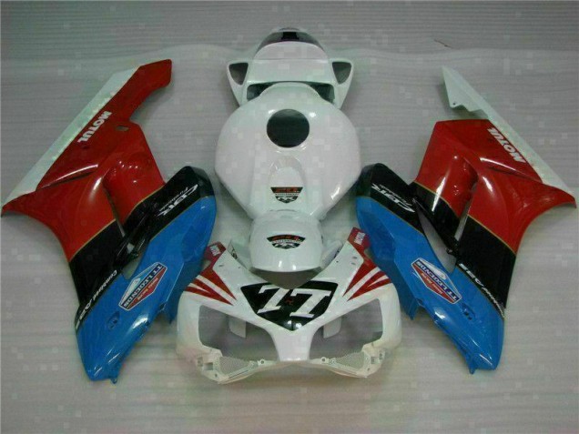 2004-2005 White Red 77 Honda CBR1000RR Complete Fairing Kit