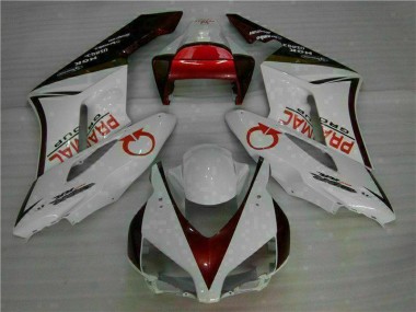2004-2005 White Red Honda CBR1000RR Complete Fairing Kit