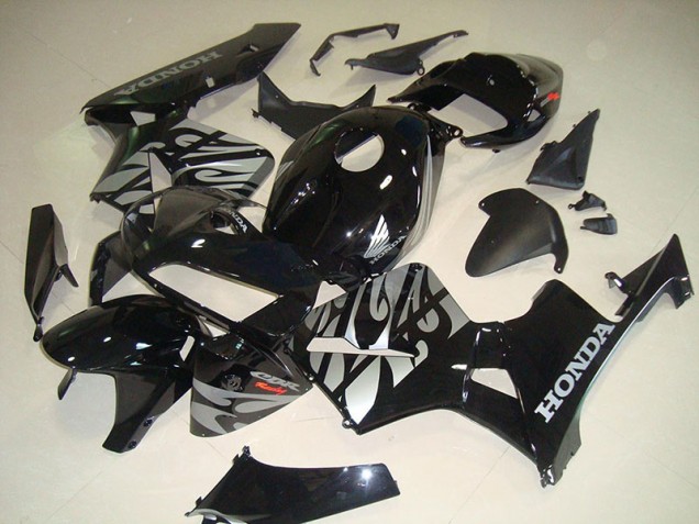 2005-2006 Black White Flame Honda CBR600RR Motorcycle Fairings 2005-2006 Black White Flame Honda CBR600RR Motorcycle Fairings