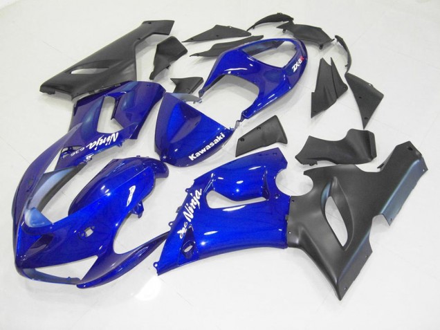 2005-2006 Blue Black Kawasaki Ninja ZX6R Motorcycle Fairings 2005-2006 Blue Black Kawasaki Ninja ZX6R Motorcycle Fairings