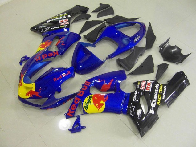 2005-2006 Blue Red Bull Kawasaki Ninja ZX6R Motorcycle Fairings 2005-2006 Blue Red Bull Kawasaki Ninja ZX6R Motorcycle Fairings