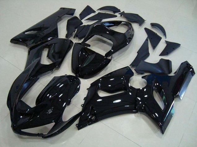 2005-2006 Glossy Black Kawasaki Ninja ZX6R Motorcycle Fairings & Bodywork 2005-2006 Glossy Black Kawasaki Ninja ZX6R Motorcycle Fairings & Bodywork