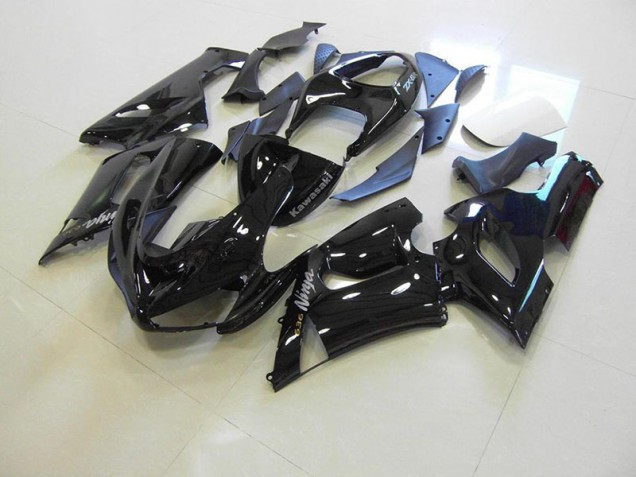 2005-2006 Glossy Black Silver Decals Kawasaki Ninja ZX6R Motorcycle Fairings 2005-2006 Glossy Black Silver Decals Kawasaki Ninja ZX6R Motorcycle Fairings
