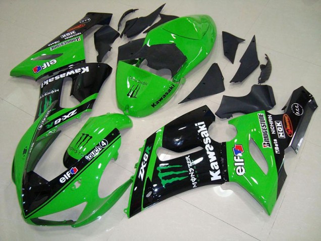 2005-2006 Green Monster Kawasaki Ninja ZX6R Motorcycle Fairings 2005-2006 Green Monster Kawasaki Ninja ZX6R Motorcycle Fairings