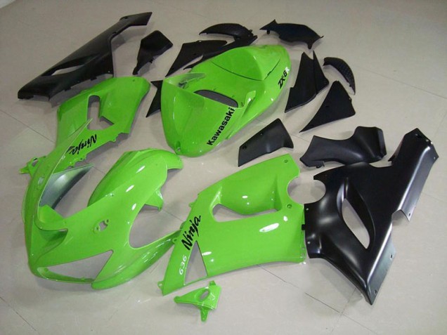 2005-2006 Lime Green Kawasaki Ninja ZX6R Motorcycle Fairings 2005-2006 Lime Green Kawasaki Ninja ZX6R Motorcycle Fairings