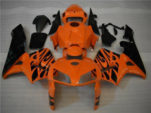 2005-2006 Orange Black Honda CBR600RR Abs Fairing Kit 2005-2006 Orange Black Honda CBR600RR Abs Fairing Kit