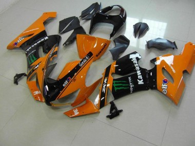 2005-2006 Orange Monster Kawasaki Ninja ZX6R Motorcycle Fairings