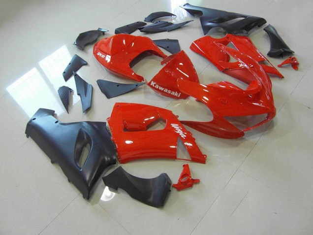 2005-2006 Red and Matte Black Kawasaki Ninja ZX6R Motorcycle Fairings 2005-2006 Red and Matte Black Kawasaki Ninja ZX6R Motorcycle Fairings