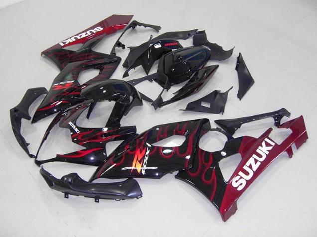 2005-2006 Red Flame Suzuki GSXR 1000 Motorcycle Fairings 2005-2006 Red Flame Suzuki GSXR 1000 Motorcycle Fairings
