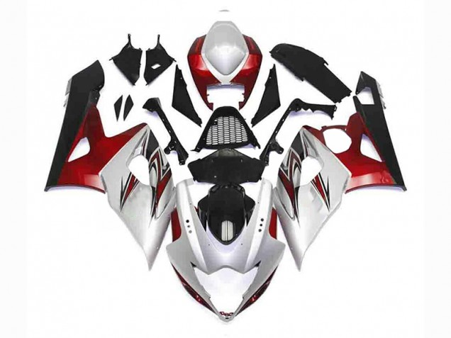2005-2006 Silver Red Black Suzuki GSXR 1000 Motorcycle Fairings 2005-2006 Silver Red Black Suzuki GSXR 1000 Motorcycle Fairings