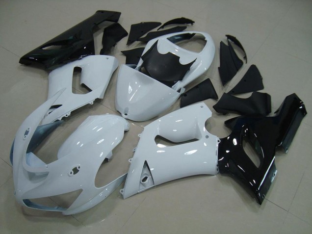 2005-2006 White Black Kawasaki Ninja ZX6R Motorcycle Fairings 2005-2006 White Black Kawasaki Ninja ZX6R Motorcycle Fairings