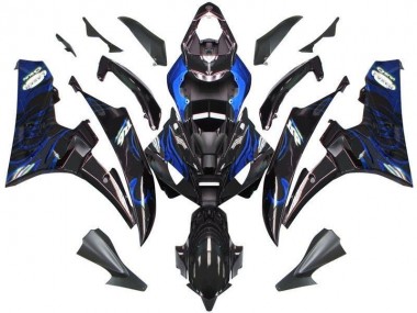 2006-2007 Black Blue Flame Yamaha YZF R6 Motorcycle Fairings