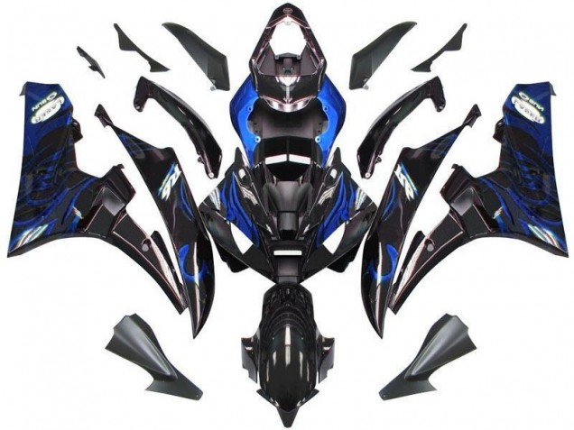 2006-2007 Black Blue Flame Yamaha YZF R6 Motorcycle Fairings 2006-2007 Black Blue Flame Yamaha YZF R6 Motorcycle Fairings