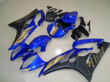 2006-2007 Black Blue with Gold Sticker Yamaha YZF R6 Motorcycle Fairings & Bodywork