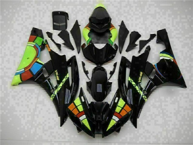 2006-2007 Black Yamaha YZF R6 Motorcycle Fairings & Bodywork 2006-2007 Black Yamaha YZF R6 Motorcycle Fairings & Bodywork