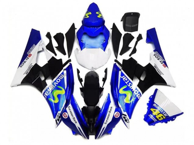 2006-2007 Blue Black White Yamaha YZF R6 Motorcycle Fairings 2006-2007 Blue Black White Yamaha YZF R6 Motorcycle Fairings