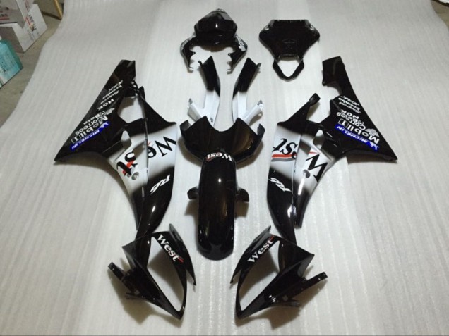 2006-2007 Glossy Black Yamaha YZF R6 Motorcycle Fairings 2006-2007 Glossy Black Yamaha YZF R6 Motorcycle Fairings
