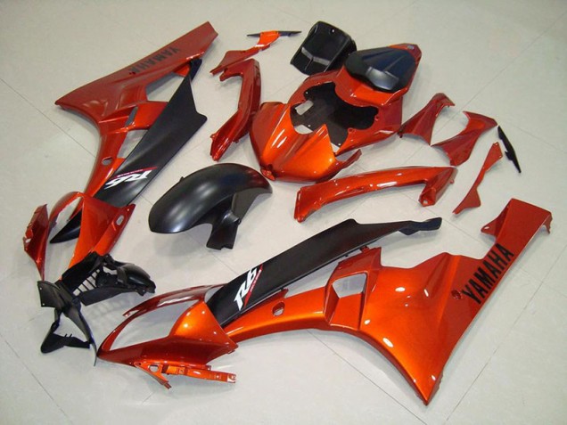 2006-2007 Orange Matte Black Yamaha YZF R6 Motorcycle Fairings 2006-2007 Orange Matte Black Yamaha YZF R6 Motorcycle Fairings