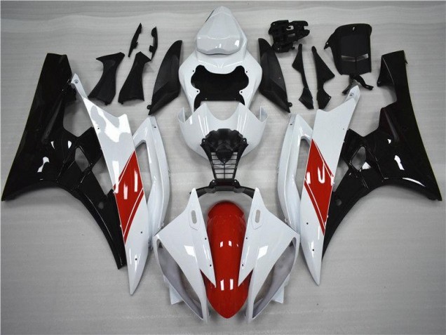 2006-2007 Red White Black Yamaha YZF R6 Motorcycle Fairings 2006-2007 Red White Black Yamaha YZF R6 Motorcycle Fairings