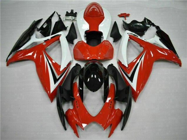 2006-2007 Red White Suzuki GSXR 600/750 Motorcycle Fairings
