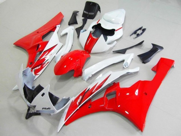 2006-2007 Red White Yamaha YZF R6 Replacement Motorcycle Fairings 2006-2007 Red White Yamaha YZF R6 Replacement Motorcycle Fairings