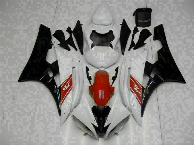 2006-2007 White Black Yamaha YZF R6 Motorcycle Fairings