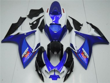2006-2007 White Blue Suzuki GSXR 600/750 Motorcycle Fairings