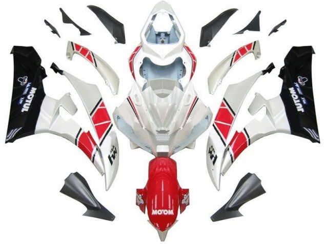 2006-2007 White Red Black Yamaha YZF R6 Motorcycle Fairings 2006-2007 White Red Black Yamaha YZF R6 Motorcycle Fairings