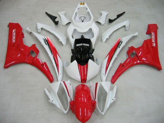 2006-2007 White Red Michelin Yamaha YZF R6 Motorcycle Fairings 2006-2007 White Red Michelin Yamaha YZF R6 Motorcycle Fairings